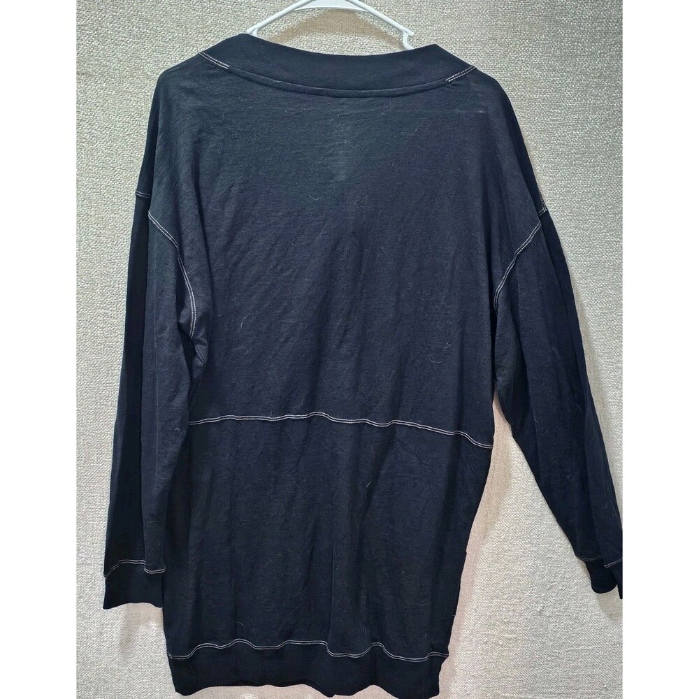 Natural Life Knit Pocket Dress Size S Black Long Sleeve Mini Sweater Dress Tunic - Picture 3 of 9